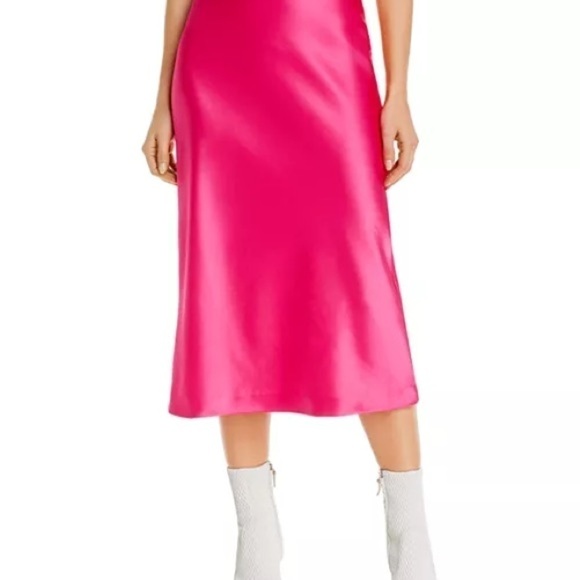 Alice and Olivia Elegant Maeve Silk Slip Skirt in Pink - Picture 3 of 3